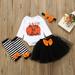 4PCS Newborn Baby Girls My 1st Halloween Pumpkin Romper Tutu Tulle Dress Outfit set Clothes