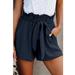 Women's Summer Elastic Waist Tie Solid Color Casual Shorts Plus Size Loose High Waist Simple Shorts Wide Leg Shorts