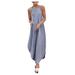 Follure summer dresses Women's Summer Fashion Round Neck Plaid Print Dovetail Sling Dress