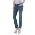 FREE PEOPLE Womens Blue Frayed Straight leg Jeans Size: 24 Waist