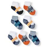 Athletic Works Boys' Ankle Socks, Orange, 6 Pack + 1 Bonus