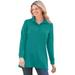 Woman Within Women's Plus Size Long-Sleeve Polo Shirt