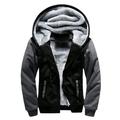 Men's Winter Plus Velvet Padded Zipper Hooded Warm Sporting Sweater Jacket