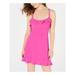 B DARLIN Womens Pink Ruffled Spaghetti Strap Square Neck Mini Shift Dress Size 9\10