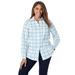 Jessica London Women's Plus Size Poplin Shirt Button Down Blouse