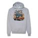 Flaming Dodge Super Bee Muscle Car Mens Cars and Trucks Hooded Sweatshirt Graphic Hoodie, Heather Grey, 3XL