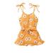 Listenwind Toddler Girl Daisy Flower Romper Jumpsuits Spaghetti Straps Sleeveless Button Playsuit