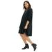 ellos Women's Plus Size Knit Trapeze Dress