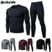 Winter Warm Thermal Underwear Set Long Pant and Long Sleeve Pullover T Shirt L-XXL