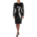 Lauren Ralph Lauren Womens Nadette Sequined Houndstooth Cocktail Dress