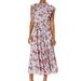 Womens Maxi Dress Ruffle Floral Mock-Neck 6