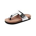 LUXUR Men Women Slip On Flat Beach Sandal Cork Sole Casual Thong Flip Flop Lover Shoes