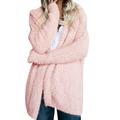 Women Hooded Coat Faux Fur Zipper Coat Women Oversize Fleece Soft Jacket Thick Long Sleeve Plush Jackets Pink S