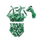 Toddler Baby Kids Girls Floral Leaves Strap Crop Tops Shorts Outfits Set Clothes