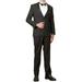 Men's Black Slim Fit Tuxedo Suit - Includes Tux Jacket & Satin Stripe Pants