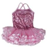 Wenchoice Pink Sequin Cross-Back Tutu Dress Girls L(5Y-6Y)