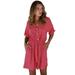 Womenâ€™s V Neck Summer Short Sleeve Button Front Self Tie Jumpsuit Casual Tie Waist Short Romper Loose Solid Off Shoulder Elastic Waist Stretchy Playsuit with Pockets, L