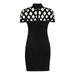 Women Hollow High Neck Dress Evening Party Cocktail Ladies Bodycon Dress New