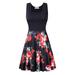 Women Vintage Scoop Neck Sleeveless A-line Sexy Cocktail Dress Retro Dress Vest Dress