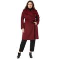 Jessica London Women's Plus Size Belted Wool-Blend Coat