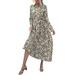 Vintage Long Sleeve Floral Maxi Long Dress For Women Ladies Autumn New Holiday Paisley Split Hem Wrap Long Sun Dress Cocktail Party Prom Gown Dress