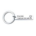 Rinhoo Letters Engraved Drive Safe Personalized Custom Keyring Stainless Steel Car Key Ring Husband Boyfriend Gift Keychain