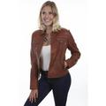 Scully L1031-40-L Ladies Leather Jean Jacket, Cognac - Large