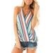 Niuer Women Loose Cami Tank Tops Vest Ladies Striped Print Camisole Casual Blouse Beach Sleeveless T-Shirt Ladies Loose Casual Tunic Tops Multicolor Stripe S(US 2-4)