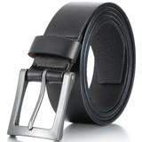 marino avenue mens genuine leather belt, classic jean style, 1.5" width - black - style 1-48 (waist: 46)