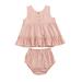 Ma&Baby Newborn Girls Shorts Set Summer Fall 2pcs Outfit Clothes Pink 12-18 Months