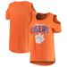 Clemson Tigers Women's Cold Shoulder Flowy Top - Orange