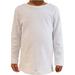 COUVER Solid Color Long Sleeve 100% Cotton Kids/Children's Crew Neck Shirt, White 12M