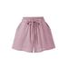 Womens Casual Shorts Summer Elastic High Waist Short Pants with Pockets Daily Street Lounge Shorts