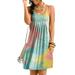 Colisha Tie Dye Dress for Women Casual Summer Above Knee Sleeveless Tank Sundress Ladies Beach Party Mini Dress