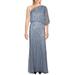 Adrianna Papell Womens Sequined Mesh Formal Dress