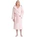 Women's Venus Model Turkish Cotton Hooded Bathrobe with Long Options, Full Length, Pink, LXL