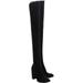 Schutz Women's Black Katy Black Suede Fitted Over knee Stretch Suede Boots (9)
