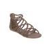 New Women Wild Diva Lounge Tanaya-692 Faux Suede Open Toe Gladiator Flat Sandal