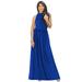 KOH KOH Long Sleeveless Bridesmaid Wedding Party Guest Summer Flowy Casual Brides Formal Evening Sexy Halter Neck Maxi Dress Gown For Women Cobalt Royal Blue X-Small US 2-4 NT012