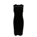 Dennis Basso Dress Sz 4 Caviar Crepe Knit Sleeveless Black A289806