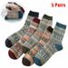 5 Pairs Mens Winter Wool Socks Thick Heavy Thermal Socks Warm Winter Crew Socks For Cold Weather