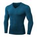 Deepwonder Men Long Sleeve Sports Tops Compression Base Layer Thermal Fitness Under Skin T-Shirt Tight Running Trainer Sportswear