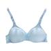 Teenage Girl Underwear Puberty Students Bra Cute Bow Knot Wire Free Bras for Kids Thin Training Bra with Detachable Ribbon Blue 36/80