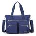 Water Repellent Nylon Shoulder Bag Handbag Laptop Bag Teacher Nurse Tote Briefcase Clinical Bag (Navy)