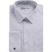 Gentlemens Collection Men's Slim Fit French Cuff Solid Dress Shirt - Colors (Cufflink included)