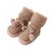 EleaEleanor Baby Warm Cozy Slipper Booties Socks with bow Tie Non Skid Fuzzy Thick Shoe Socks Infant Toddler Boys Girls