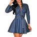 Ma&Baby Womens Blue Denim Bodycon Dress Short Pants Jumpsuit Playsuit Romper Overall