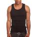 Menâ€™s 6 Pack Tank Top A Shirt-100% Cotton Ribbed Undershirts-Multicolor & Sleeveless Tees(Black, Large)