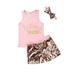 Farrubbyine8 3PCS Toddler Kid Baby Girl Clothes Vest Crop Tops Sequin Pants