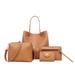 Zewfffr 4pcs/set Litchi Pattern Women Shoulder Crossbody Handbags Clutch (Coffee)